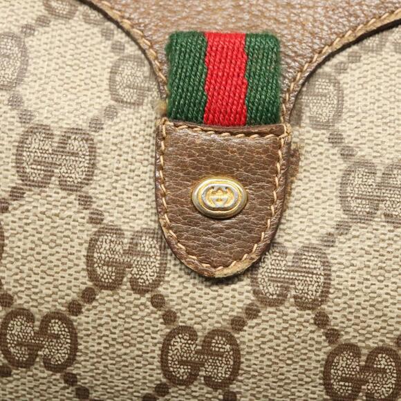 GUCCI GG Supreme Web Sherry Line Bag Pvc Beige Gold 89 02 018 - Picture 14 of 16